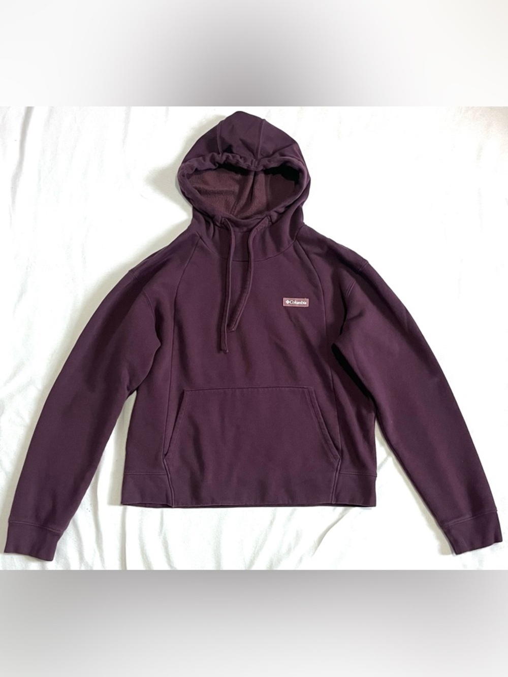 Columbia Women’s Deep Plum Purple Hooded Pullover Cozy Soft Sweatshirt Hoodie